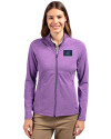 Arizona Diamondbacks City Connect- Cutter & Buck Adapt Recycled Soft Knit Stretch Womens Heathered Full Zip Jacket College Purple Heather Front Thumbnail Image