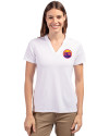 Colorado Rockies City Connect- Cutter & Buck Forge Recycled Four-Way Stretch Heathered Womens Blade Top White Front Thumbnail Image