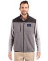 View image 4: Arizona Diamondbacks City Connect- Cutter & Buck Cascade Epic Comfort Recycled Sherpa Fleece Mens Full Zip Vest Elemental Grey/Black Front
