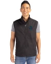 Miami Marlins City Connect- Cutter & Buck Charter Epic Versatility Recycled Packable Mens Full Zip Vest Black Front Thumbnail Image