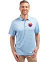 Colorado Rockies City Connect- Cutter & Buck Forge Recycled Heather Stripe Four-Way Stretch Mens Big & Tall Polo Atlas Heather Front Thumbnail Image