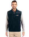 Houston Astros City Connect- Cutter & Buck Cascade Epic Comfort Recycled Sherpa Fleece Mens Big & Tall Full Zip Vest Navy Blue Front Thumbnail Image