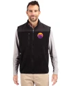 View image 1: Colorado Rockies City Connect- Cutter & Buck Cascade Epic Comfort Recycled Sherpa Fleece Mens Big & Tall Full Zip Vest Black Front