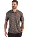 Tampa Bay Buccaneers Historic Cutter & Buck Coastline Recycled Double Peached Camo Print Mens Polo Elemental Grey Front Thumbnail Image