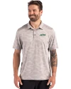 View image 1: New York Jets Cutter & Buck Coastline Recycled Double Peached Camo Print Mens Polo CONCRETE Front