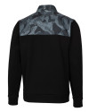 Iowa Hawkeyes Cutter & Buck Discovery Windblock Hybrid Mens Print Jacket Black/Silver Mannequin Back Thumbnail Image