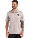 Tampa Bay Buccaneers Mono Cutter & Buck Coastline Recycled Double Peached Camo Print Mens Polo CONCRETE Front Thumbnail Image