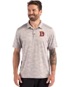 Denver Broncos Historic Cutter & Buck Coastline Recycled Double Peached Camo Print Mens Polo CONCRETE Front Thumbnail Image