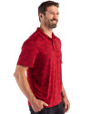 Jacksonville Jaguars Americana Cutter & Buck Coastline Recycled Double Peached Camo Print Mens Polo Cardinal Red Side Thumbnail Image