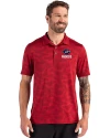 Green Bay Packers Americana Cutter & Buck Coastline Recycled Double Peached Camo Print Mens Polo Cardinal Red Front Thumbnail Image