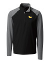 Pitt Panthers Cutter & Buck Response Lightweight Hybrid Quarter Zip Mens Pullover Windbreaker Black Mannequin Thumbnail Image