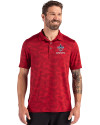 New Orleans Saints Americana Cutter & Buck Coastline Recycled Double Peached Camo Print Mens Polo Cardinal Red Front Thumbnail Image