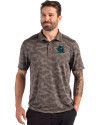 Miami Marlins City Connect- Cutter & Buck Coastline Recycled Double Peached Camo Print Mens Polo Elemental Grey Front Thumbnail Image