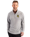 Pittsburgh Steelers Historic Cutter & Buck Forge Recycled Double Stripe Four-Way Stretch Mens Quarter Zip Pullover Polished/White Front Thumbnail Image