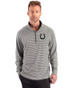 Indianapolis Colts Monochromatic Cutter & Buck Forge Recycled Double Stripe Four-Way Stretch Mens Quarter Zip Pullover Black/White Front Thumbnail Image