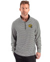 Green Bay Packers NFL Helmet Cutter & Buck Forge Recycled Double Stripe Four-Way Stretch Mens Quarter Zip Pullover Black/White Front Thumbnail Image