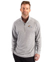 Denver Broncos Cutter & Buck Forge Recycled Double Stripe Four-Way Stretch Mens Quarter Zip Pullover Polished/White Front Thumbnail Image