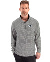 San Francisco 49ers Mono Cutter & Buck Forge Recycled Double Stripe Four-Way Stretch Mens Quarter Zip Pullover Black/White Front Thumbnail Image