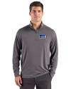 Seattle Seahawks Historic Cutter & Buck Forge Recycled Four-Way Stretch Mens Big & Tall Quarter Zip Pullover Dark Black Heather Front Thumbnail Image