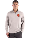 Cincinnati Bengals Historic Cutter & Buck Forge Recycled Four-Way Stretch Mens Big & Tall Quarter Zip Pullover Polished Heather Front Thumbnail Image
