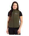 Denver Broncos Mono Cutter & Buck Hunts Point Recycled Fleece Womens Hybrid Full Zip Vest Poplar Front Thumbnail Image