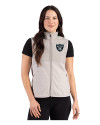 Las Vegas Raiders Cutter & Buck Hunts Point Recycled Fleece Womens Hybrid Full Zip Vest Polished Medium Gray Front Thumbnail Image