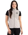 View image 4: Kansas City Chiefs Monochromatic Cutter & Buck Hunts Point Recycled Fleece Womens Hybrid Full Zip Vest Polished Medium Gray Front