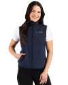 Pittsburgh Steelers Americana Cutter & Buck Hunts Point Recycled Fleece Womens Hybrid Full Zip Vest Navy Blue Front Thumbnail Image