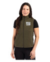 New York Giants Mono Cutter & Buck Hunts Point Recycled Fleece Womens Hybrid Full Zip Vest Poplar Front Thumbnail Image