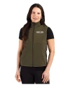 Boston Red Sox City Connect- Cutter & Buck Hunts Point Recycled Fleece Womens Hybrid Full Zip Vest Poplar Front Thumbnail Image