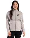 Philadelphia Eagles Mono Cutter & Buck Hunts Point Recycled Fleece Womens Hybrid Full Zip Jacket Polished Medium Gray Front Thumbnail Image