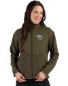 Jacksonville Jaguars Mono Cutter & Buck Hunts Point Recycled Fleece Womens Hybrid Full Zip Jacket Poplar Front Thumbnail Image