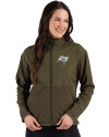 Tampa Bay Buccaneers Mono Cutter & Buck Hunts Point Recycled Fleece Womens Hybrid Full Zip Jacket Poplar Front Thumbnail Image