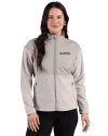 New Orleans Saints Mono Cutter & Buck Hunts Point Recycled Fleece Womens Hybrid Full Zip Jacket Polished Medium Gray Front Thumbnail Image