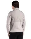New Orleans Saints Mono Cutter & Buck Hunts Point Recycled Fleece Womens Hybrid Full Zip Jacket Polished Medium Gray Back Thumbnail Image