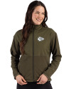 Kansas City Chiefs Mono Cutter & Buck Hunts Point Recycled Fleece Womens Hybrid Full Zip Jacket Poplar Front Thumbnail Image