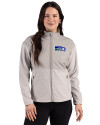 Seattle Seahawks Historic Cutter & Buck Hunts Point Recycled Fleece Womens Hybrid Full Zip Jacket Polished Medium Gray Front Thumbnail Image
