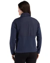Denver Broncos Americana Cutter & Buck Hunts Point Recycled Fleece Womens Hybrid Full Zip Jacket Navy Blue Back Thumbnail Image