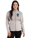 Minnesota Twins City Connect Cutter & Buck Hunts Point Recycled Fleece Womens Hybrid Full Zip Jacket Polished Medium Gray Front Thumbnail Image