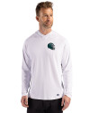 Philadelphia Eagles NFL Helmet Cutter & Buck Prospect Recycled Featherlight Stretch Mens Hooded Pullover White Front Thumbnail Image