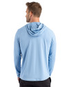 Atlanta Falcons Mono Cutter & Buck Prospect Recycled Featherlight Stretch Mens Hooded Pullover Atlas Light Blue Back Thumbnail Image