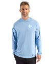 Pittsburgh Steelers Monochromatic Cutter & Buck Prospect Recycled Featherlight Stretch Mens Hooded Pullover Atlas Light Blue Front Thumbnail Image