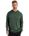 Philadelphia Eagles Historic -  Cutter & Buck Prospect Recycled Featherlight Stretch Mens Hooded Pullover Hunter Green Front Thumbnail Image