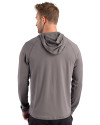 Pittsburgh Steelers Cutter & Buck Prospect Recycled Featherlight Stretch Mens Hooded Pullover Elemental Grey Back Thumbnail Image