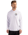 Pittsburgh Steelers Cutter & Buck Prospect Recycled Featherlight Stretch Mens Hooded Pullover White Front Thumbnail Image