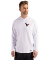 Houston Texans - Cutter & Buck Prospect Recycled Featherlight Stretch Mens Hooded Pullover White Front Thumbnail Image