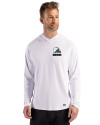 Cleveland Browns Mono Cutter & Buck Prospect Recycled Featherlight Stretch Mens Hooded Pullover White Front Thumbnail Image