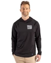 New York Giants Mono Cutter & Buck Prospect Recycled Featherlight Stretch Mens Hooded Pullover Black Front Thumbnail Image