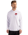 Buffalo Bills Historic Cutter & Buck Prospect Recycled Featherlight Stretch Mens Hooded Pullover White Front Thumbnail Image