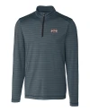 Mississippi State Bulldogs Cutter & Buck Holman Stripe Mens Big and Tall Half Zip Black Heather Mannequin Thumbnail Image